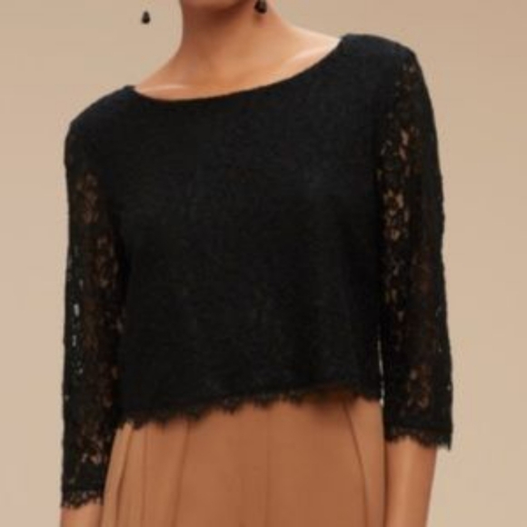 ARITZIA Babaton Stuart Lace Cropped Blouse in Rose Nude, Size XXS - Picture 9 of 12